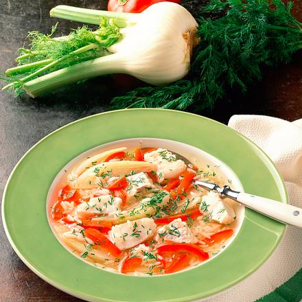 Fischsuppe mit Fenchel und Paprika Rezept