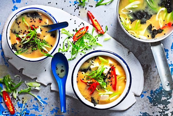 Fixe Misosuppe mit Tofu Rezept Fixe Misosuppe mit Tofu Rezept