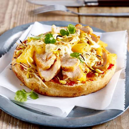 Fladenbrotpizza asiatische Art Rezept