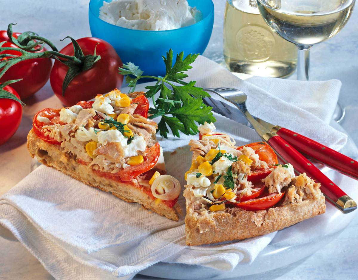 Fladenbrotpizza mit Thunfisch Rezept