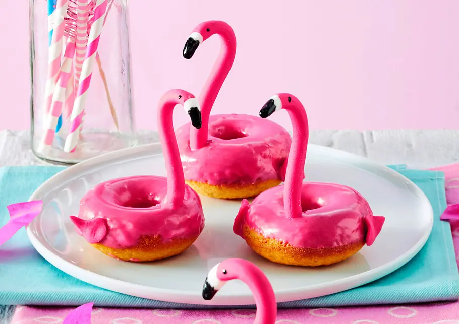 Flamingo-Donuts Rezept Flamingo-Donuts Rezept