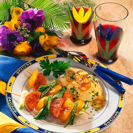 Fleischwurstspieße für (1 Person) Rezept