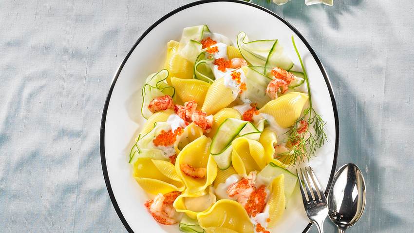 Flusskrebse in Sahnesoße zu Muschelnudeln Rezept - Foto: Först, Thomas