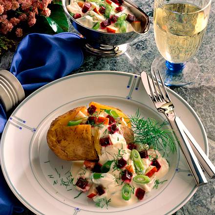 Folienkartoffeln mit Rote Bete-Sahne-Soße Rezept