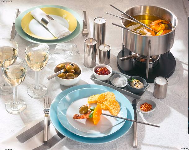 Fonduespieß mit Scampi Rezept Fonduespieß mit Scampi Rezept