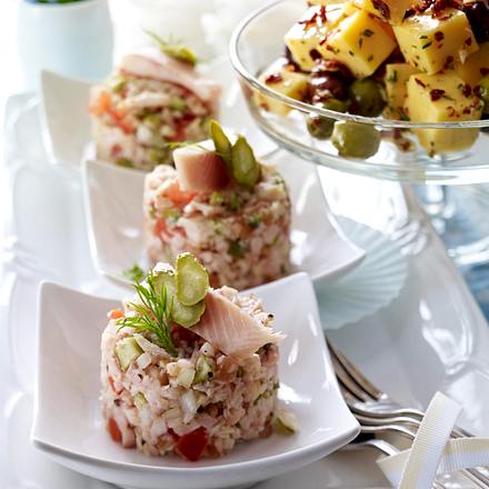 Forellen-Häckerle und eingelegter Käse Rezept Forellen-Häckerle und eingelegter Käse Rezept