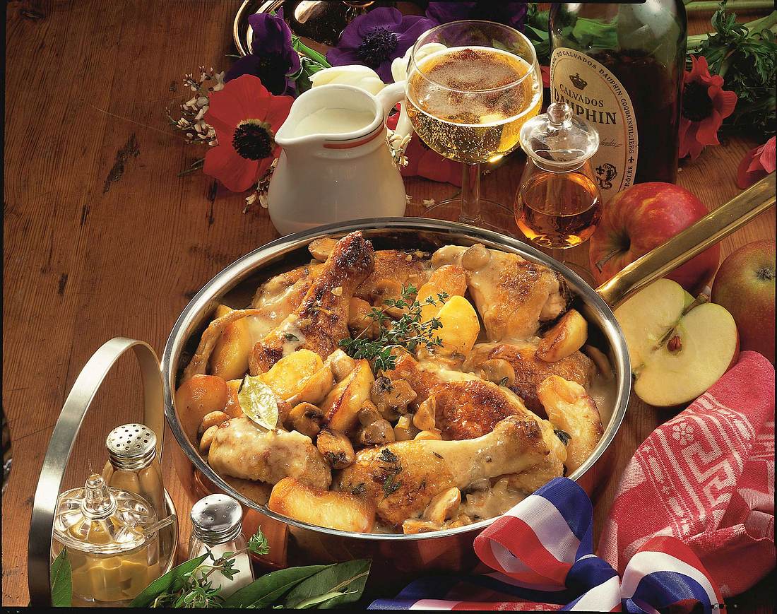 Französisches Apfel-Hähnchen Rezept Französisches Apfel-Hähnchen Rezept