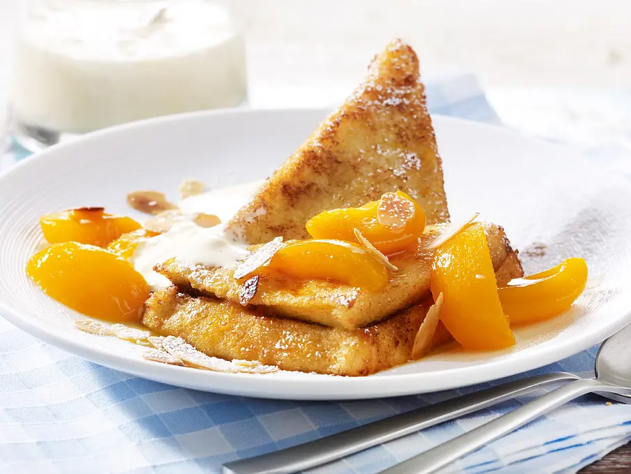 French Toast mit Karamellaprikosen Rezept French Toast mit Karamellaprikosen Rezept