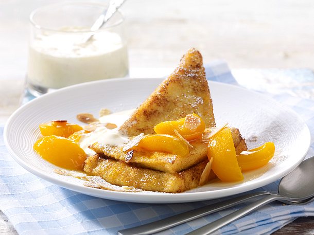 French Toast mit karamellisierten Aprikosen Rezept