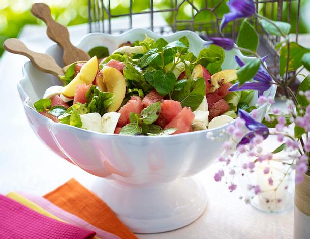 Frischer Mozzarella-Melonen-Salat Rezept