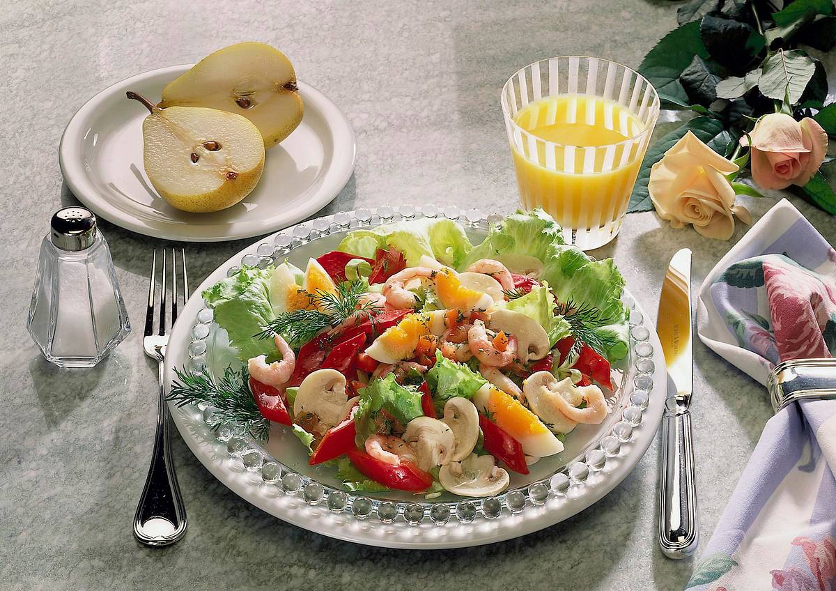 Frischer Salat mit Krabben Rezept