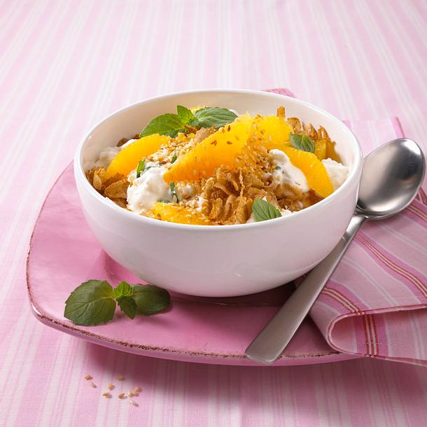 Frischkäse-Müsli mit Orangen (Diät) Rezept