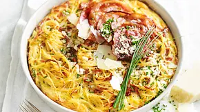 Frittata alla Carbonara Rezept - Foto: LECKER @ Bauer Media Group Frittata alla Carbonara Rezept - Foto: LECKER @ Bauer Media Group