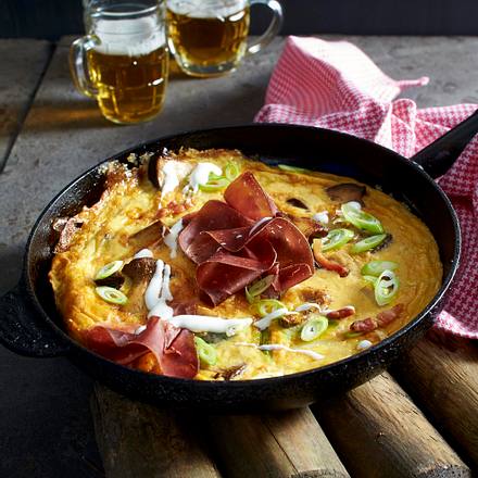 Frittata mit Kräuterseitlingen mit Joghurt-Mayonnaise-Dip Rezept Frittata mit Kräuterseitlingen mit Joghurt-Mayonnaise-Dip Rezept