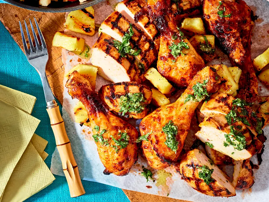 Fruchtig-scharfe Geflügel-Combo zu Ananas Rezept Fruchtig-scharfe Geflügel-Combo zu Ananas Rezept