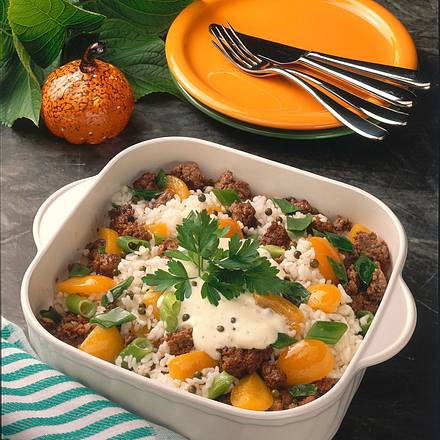 Fruchtig-scharfe Hackpfanne Rezept Fruchtig-scharfe Hackpfanne Rezept
