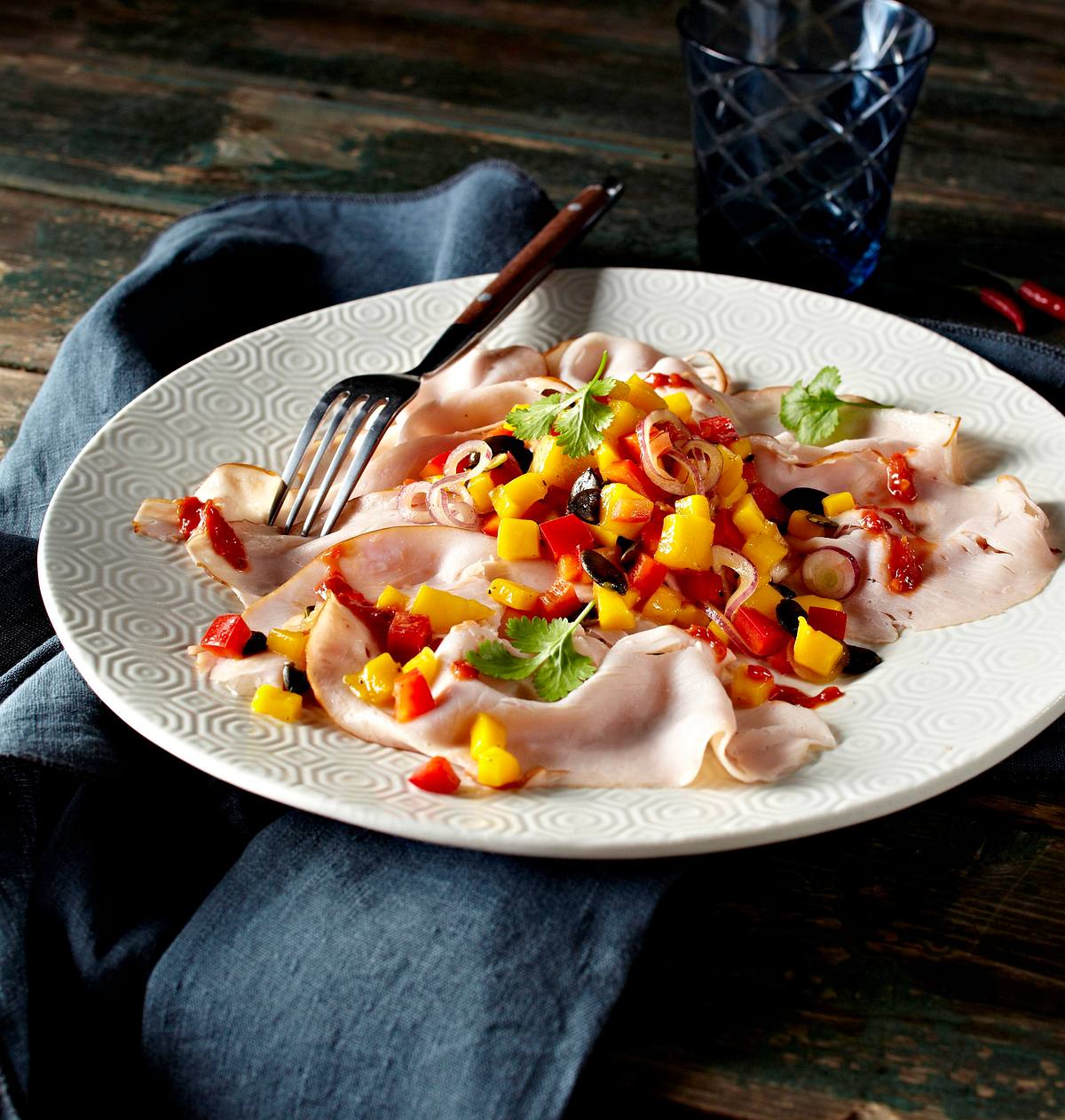 Fruchtig-scharfes Puten-Carpaccio Rezept