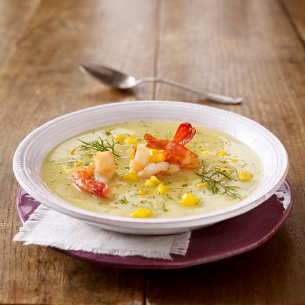 Fruchtige Kartoffel-Fenchel-Suppe mit Garnelen Rezept Fruchtige Kartoffel-Fenchel-Suppe mit Garnelen Rezept
