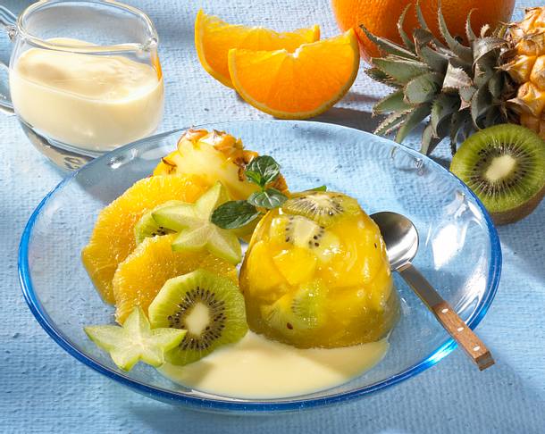 Fruchtpudding auf Vanillesoße Rezept Fruchtpudding auf Vanillesoße Rezept