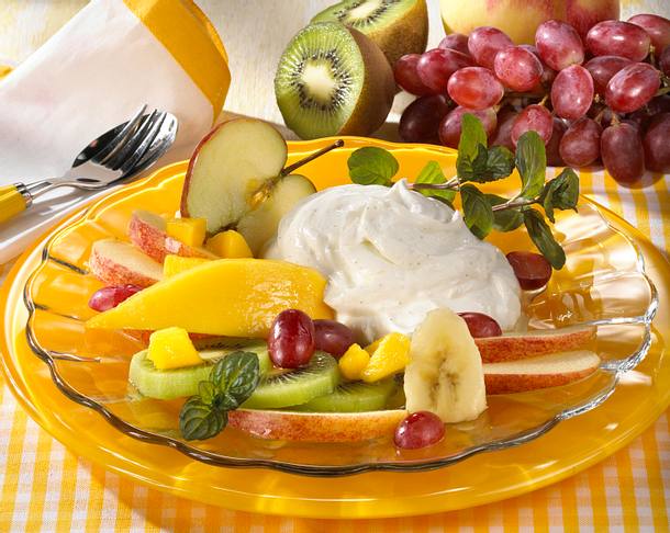 Früchteteller mit Vanillequark Rezept Früchteteller mit Vanillequark Rezept