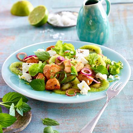Frühlingsfit-Salat mit Kiwi, Pute und Feta Rezept Frühlingsfit-Salat mit Kiwi, Pute und Feta Rezept