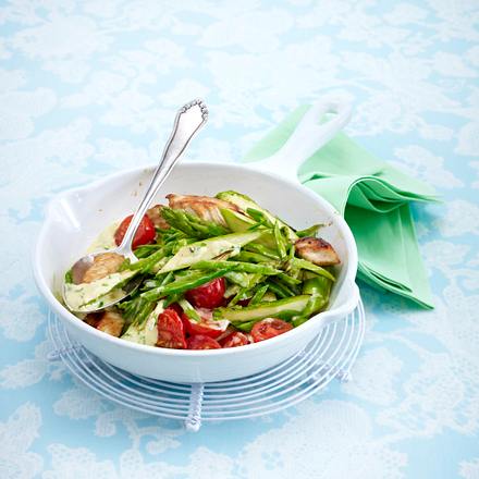 Frühlingsgemüse-Pfanne mit Putensteifen Rezept Frühlingsgemüse-Pfanne mit Putensteifen Rezept