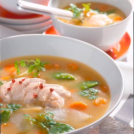 Frühlingssuppe mit Hähnchen Rezept