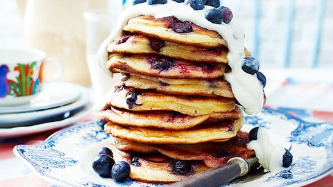 Blaubeer-Pancakes