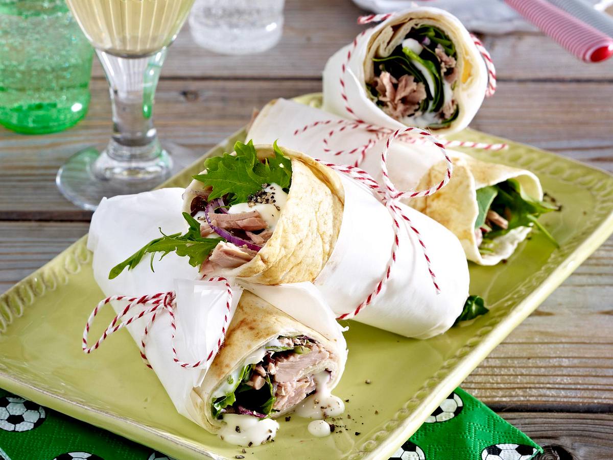 Fußball WM-Party 2014: Tortilla-Wraps mit Thunfisch Rezept