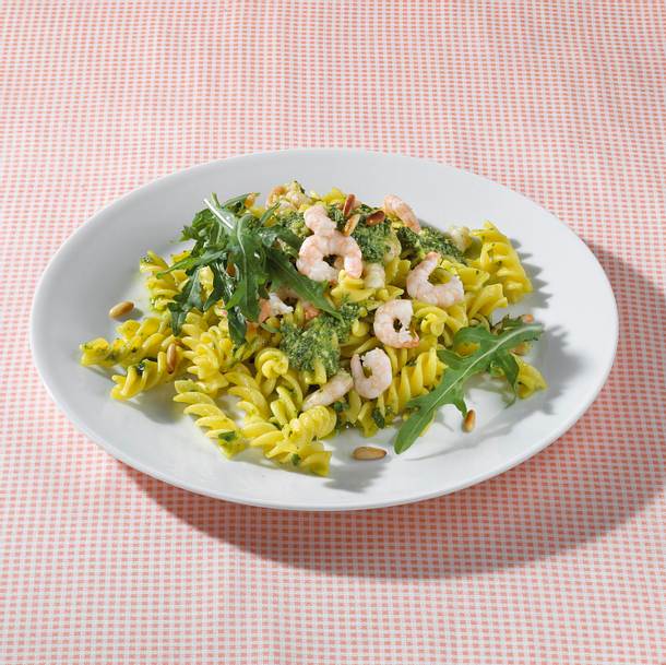 Fusilli mit Shrimps und Raukepesto Rezept