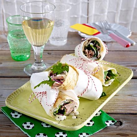 Fußball WM-Party 2014: Tortilla-Wraps mit Thunfisch Rezept Fußball WM-Party 2014: Tortilla-Wraps mit Thunfisch Rezept