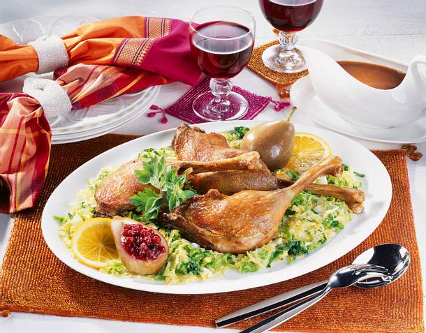 Gänsekeulen auf Wirsing Rezept Gänsekeulen auf Wirsing Rezept