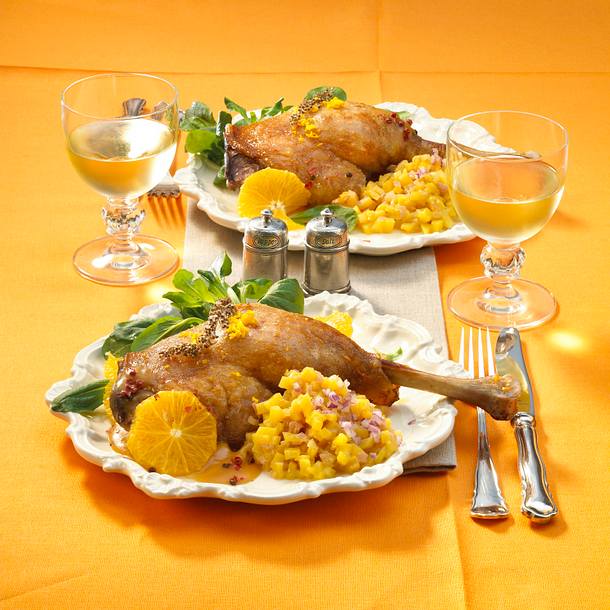 Gänsekeulen in Sherry-Orangensoße Rezept Gänsekeulen in Sherry-Orangensoße Rezept