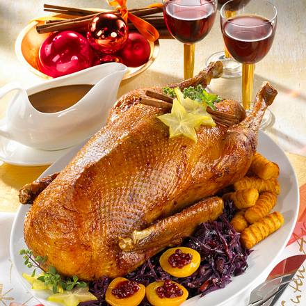 Gans mit Cassis-Rotkohl Rezept Gans mit Cassis-Rotkohl Rezept
