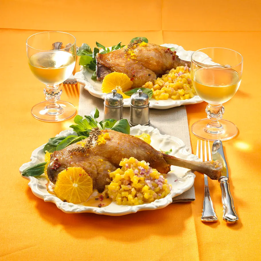 Gänsekeulen in Sherry-Orangensoße Rezept Gänsekeulen in Sherry-Orangensoße Rezept
