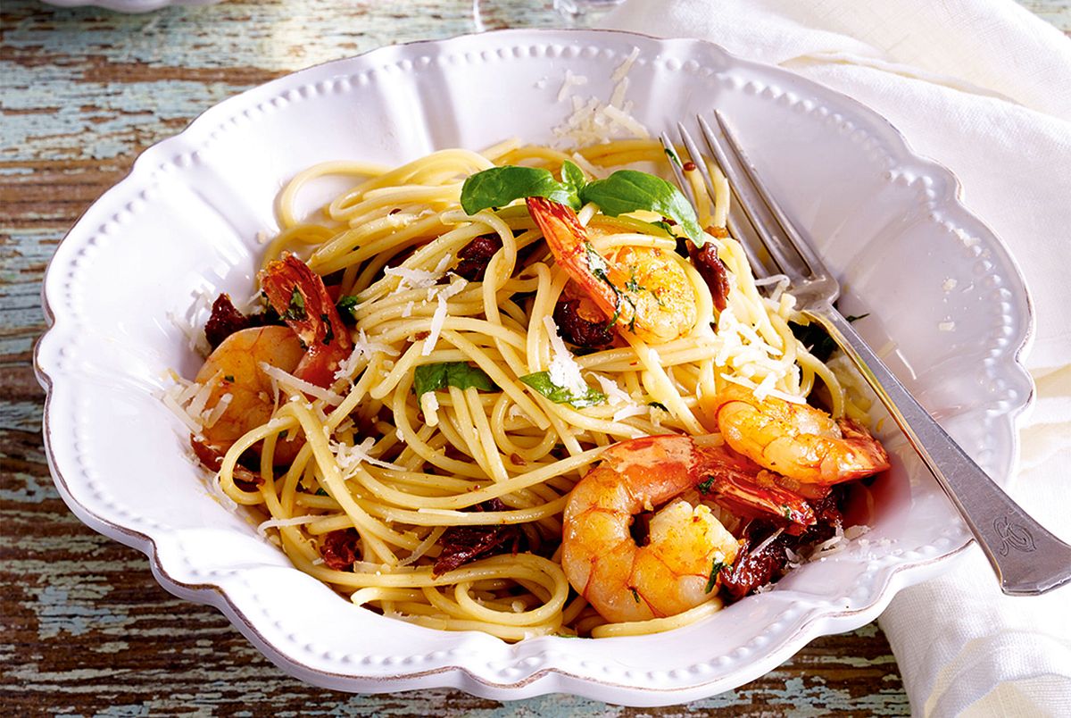 Garnelen auf speedy Spaghettini Rezept