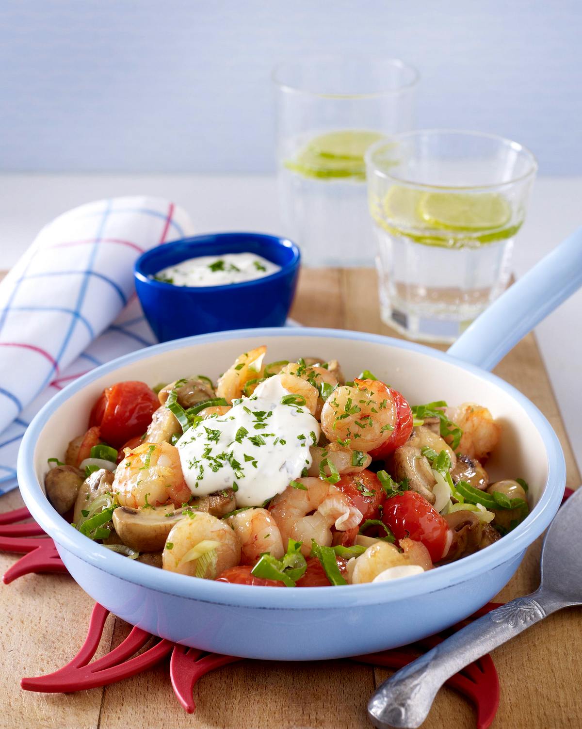 Garnelen-Champignon-Pfanne Rezept