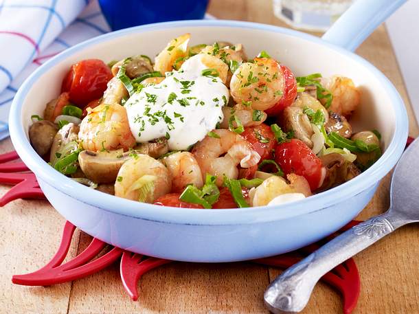 Garnelen-Champignon-Pfanne Rezept