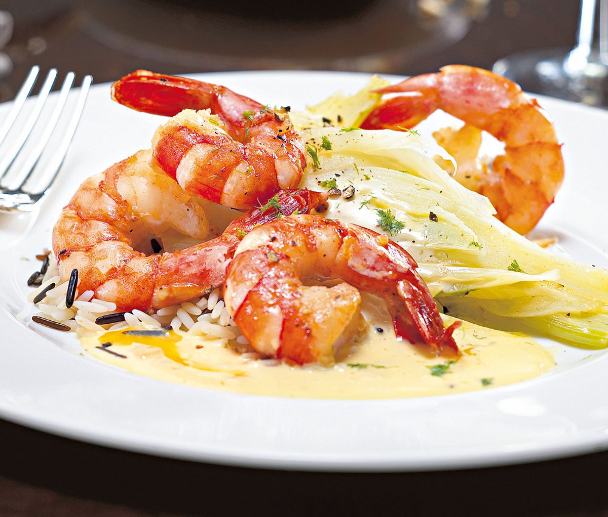 Garnelen in Pernodsoße Rezept