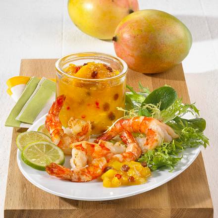 Garnelen mit Mango-Chutney Rezept Garnelen mit Mango-Chutney Rezept