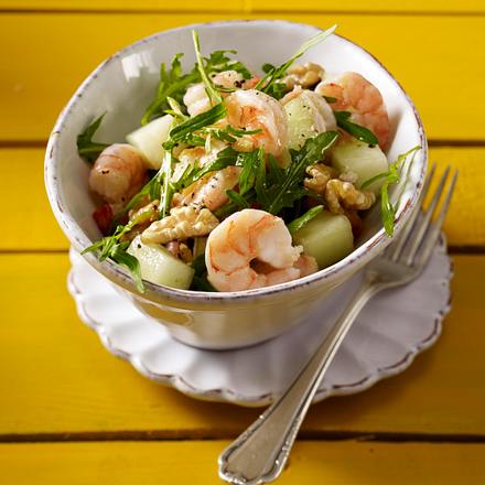Garnelen mit Melone und Rauke Rezept Garnelen mit Melone und Rauke Rezept