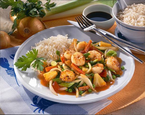 Garnelen süß-sauer Rezept Garnelen süß-sauer Rezept
