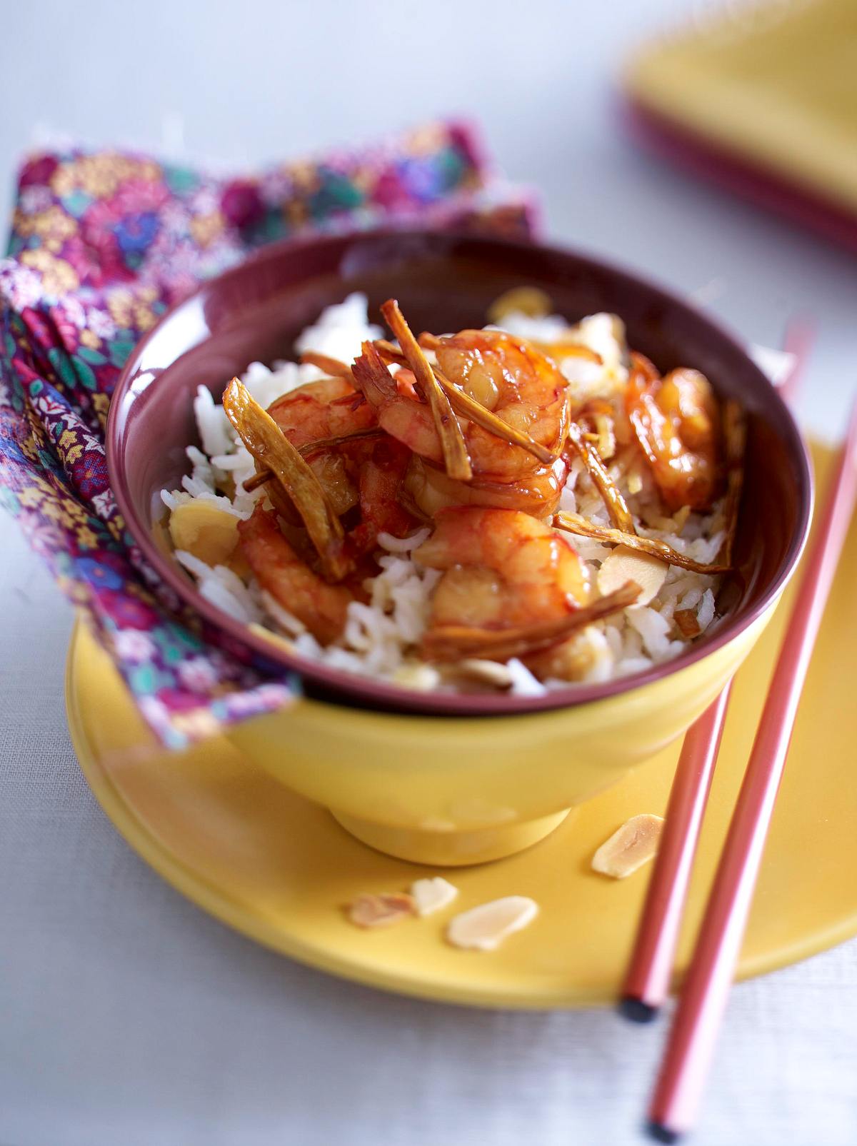 Garnelenpfanne mit karamellisiertem Ingwer Rezept