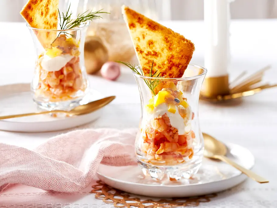 Garnelentatar mit Toast-Segel Rezept Garnelentatar mit Toast-Segel Rezept