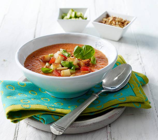 Gazpacho mit Croûtons Rezept