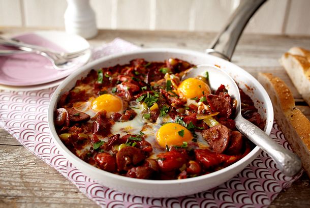 Gebackene Eier im Tomatennest Rezept Gebackene Eier im Tomatennest Rezept