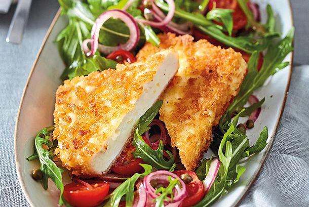 Gebackener Feta auf „Hab’s eilig“-Salat Rezept