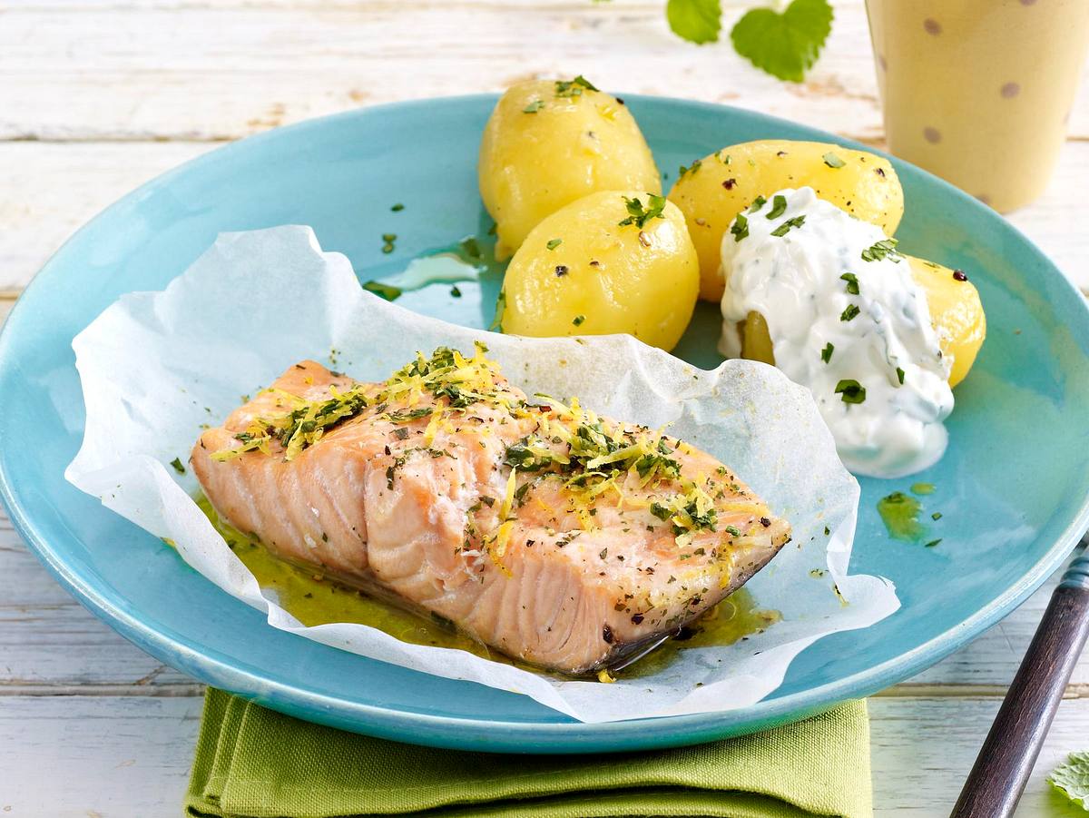 Gebackener Lachs im Pergamentpapier Rezept