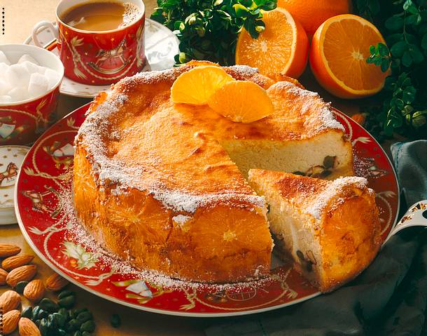 Gebackener Orangen-Käsekuchen Rezept Gebackener Orangen-Käsekuchen Rezept