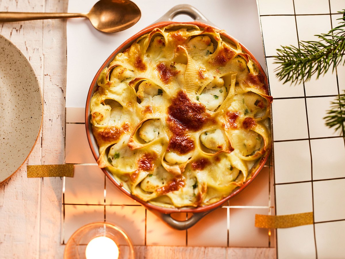 Gebackener Pasta-Stern mit Kabeljau Rezept